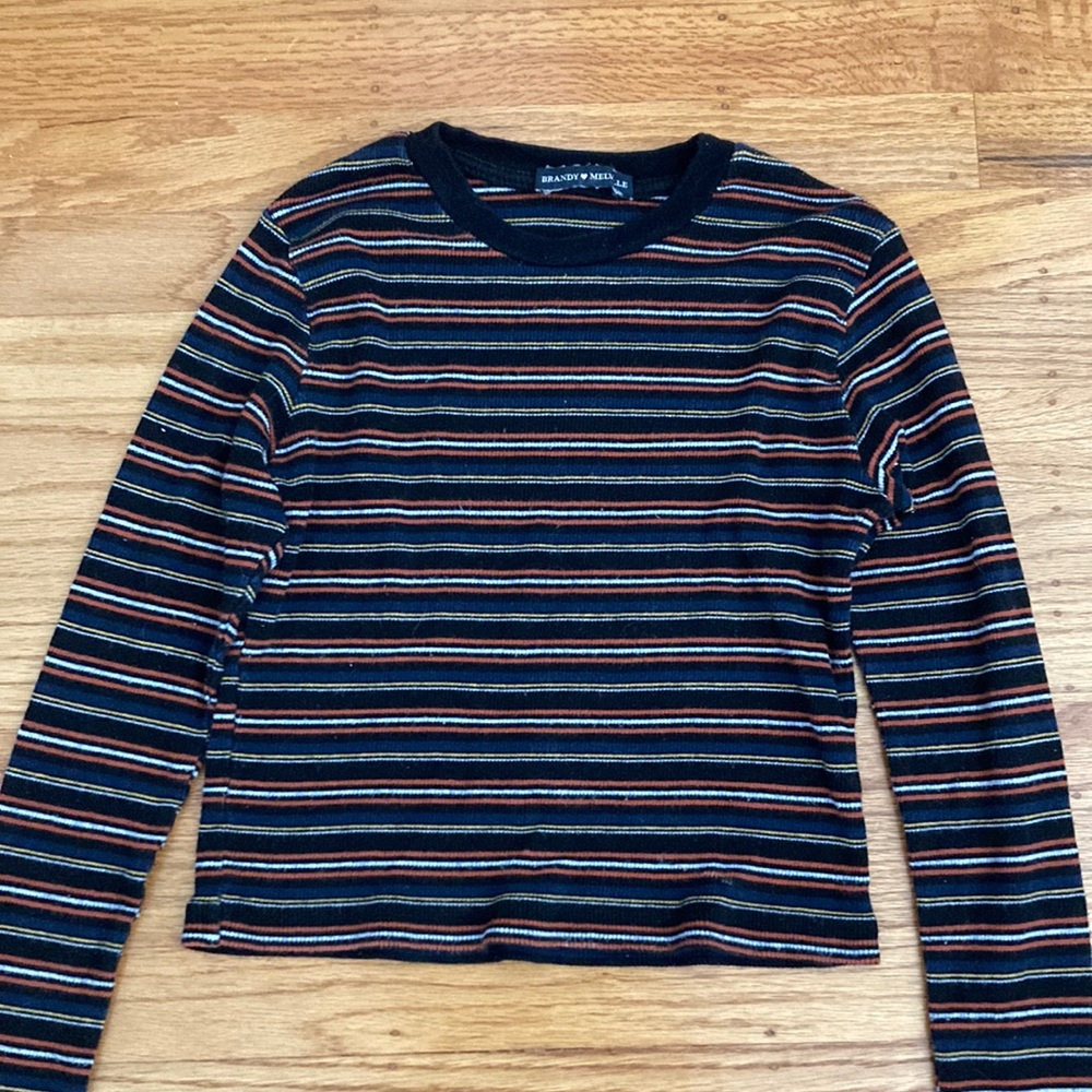 brandy melville striped cropped long sleeve